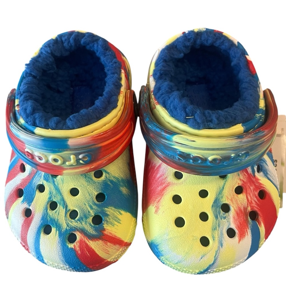 Crocs Classic Marbled Lined Shoes Clogs Size 4 Toddler‎ NWT
